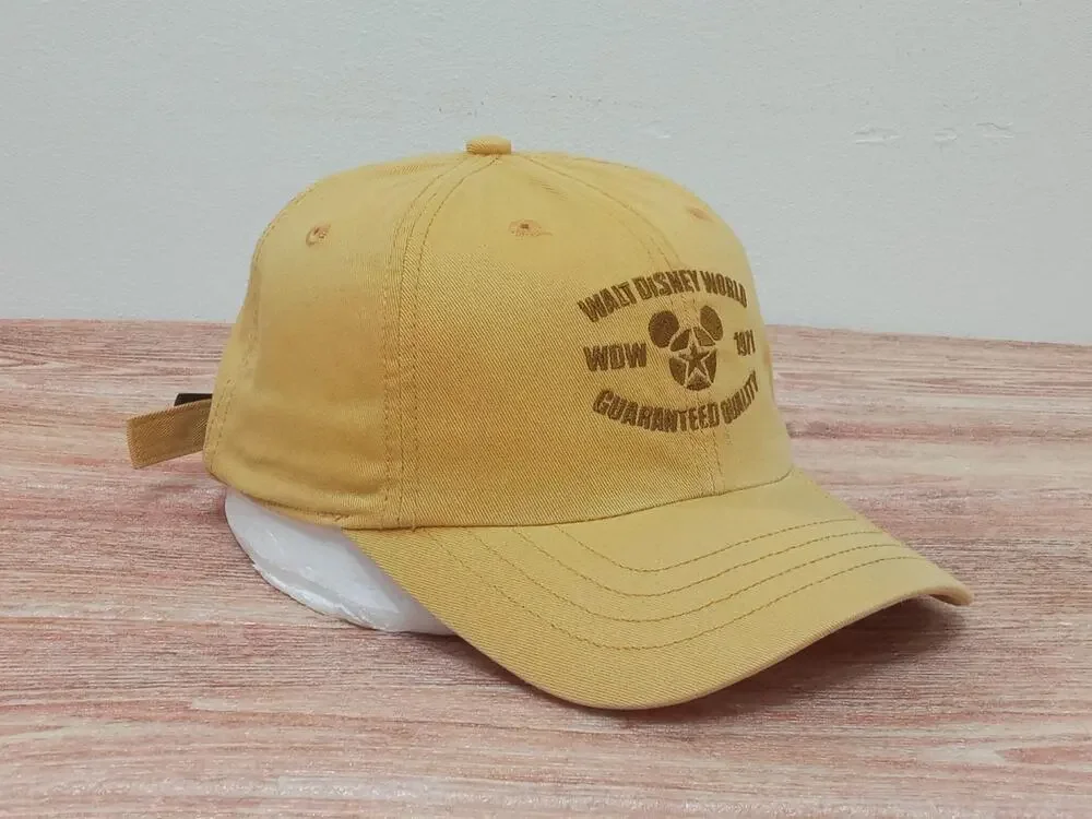 Disney Adults Unisex Hat Cap Yellow Adjustable Vintage Mickey Mouse 71 One Size